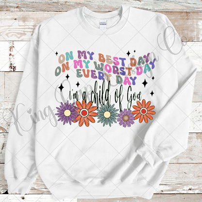 Child Of God PNG | Cute Christian Sublimation Design For Making T-Shirts, Tumblers, Dishtowels | Also Suitable For DTF Transfers, Stickers | High Resolution, 300 DPI, Transparent Background