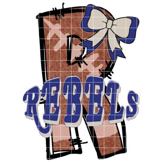 Blue And White Rebels Football Sublimation PNG For Making Shirts, Mugs, Tumblers | Rebels Sticker Design | Rebels DTF | 300 DPI, Transparent Background