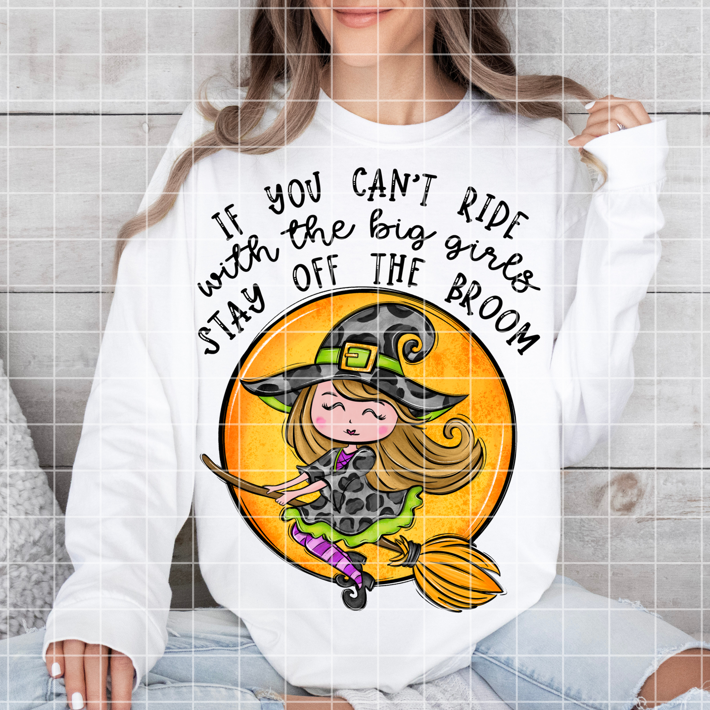 Cute Witch Design For Halloween | T-Shirts, Tumblers, Stickers, Scrapbooks| Sublimation Or DTF | 300 DPI Transparent Background