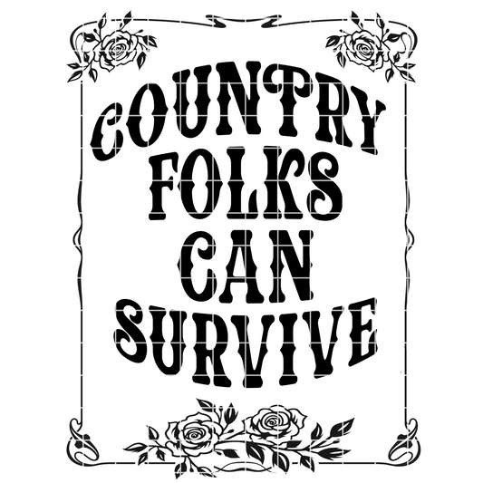 Cute Country Sublimation Design | Country Folks Can Survive | Hank Williams Junior T-Shirt PNG| Country Song Sublimation Design| T-Shirt PNG