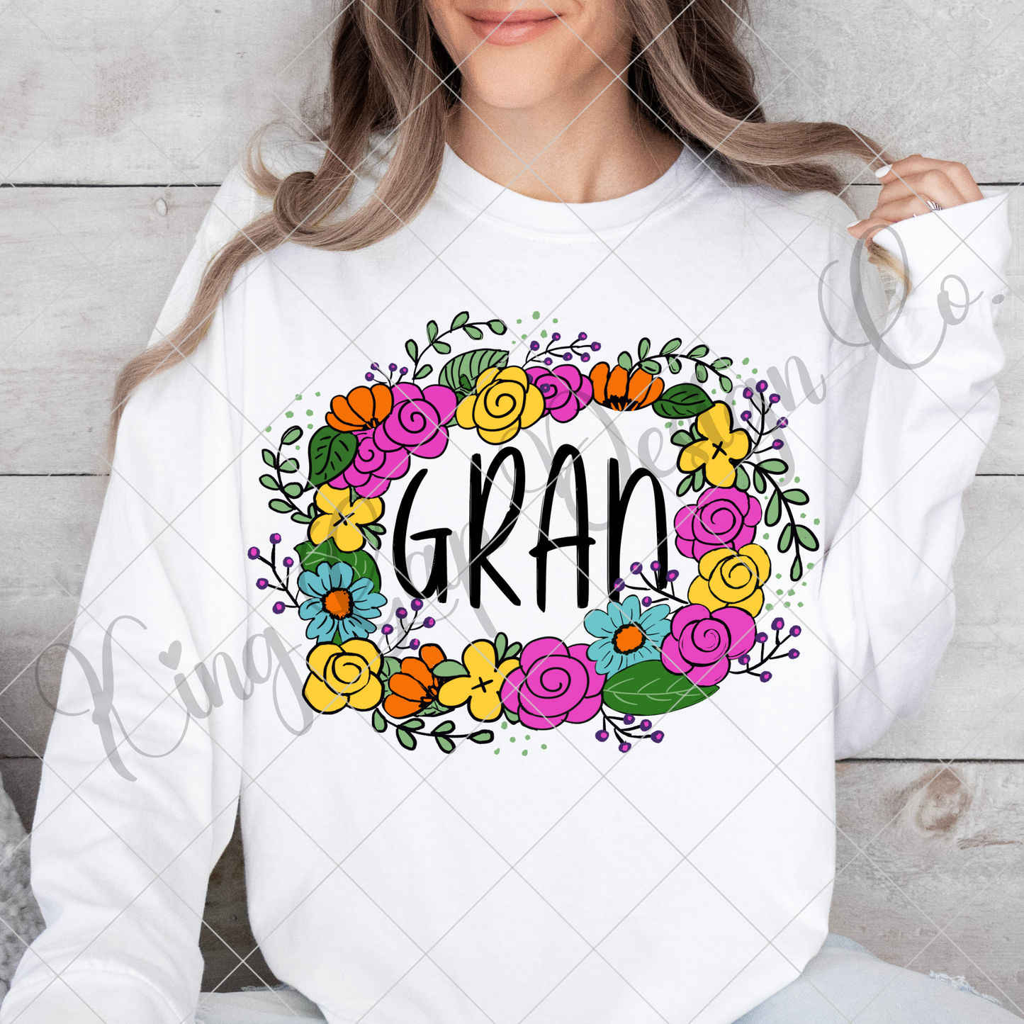 High Resolution, 300 DPI, Transparent Background Shirt Design For Trendy Grandmother | Cute Floral PNG For Making Unique Shirt For Gran | Use For Sublimation Or DTF | Great For Making Shirts, Mugs Or Tumblers |