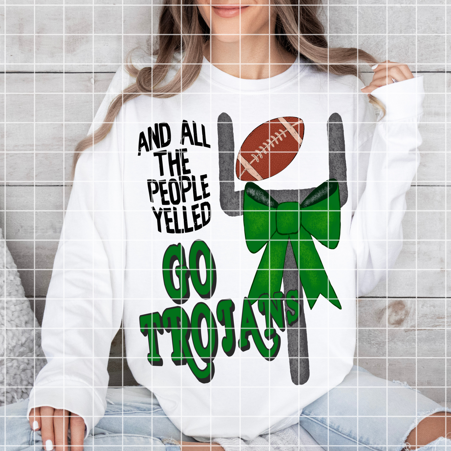 Green School Colors | Trojans Football PNG For Sublimation Or DTF | High Resolution Image May Be Enlarged Without Losing Image Quality