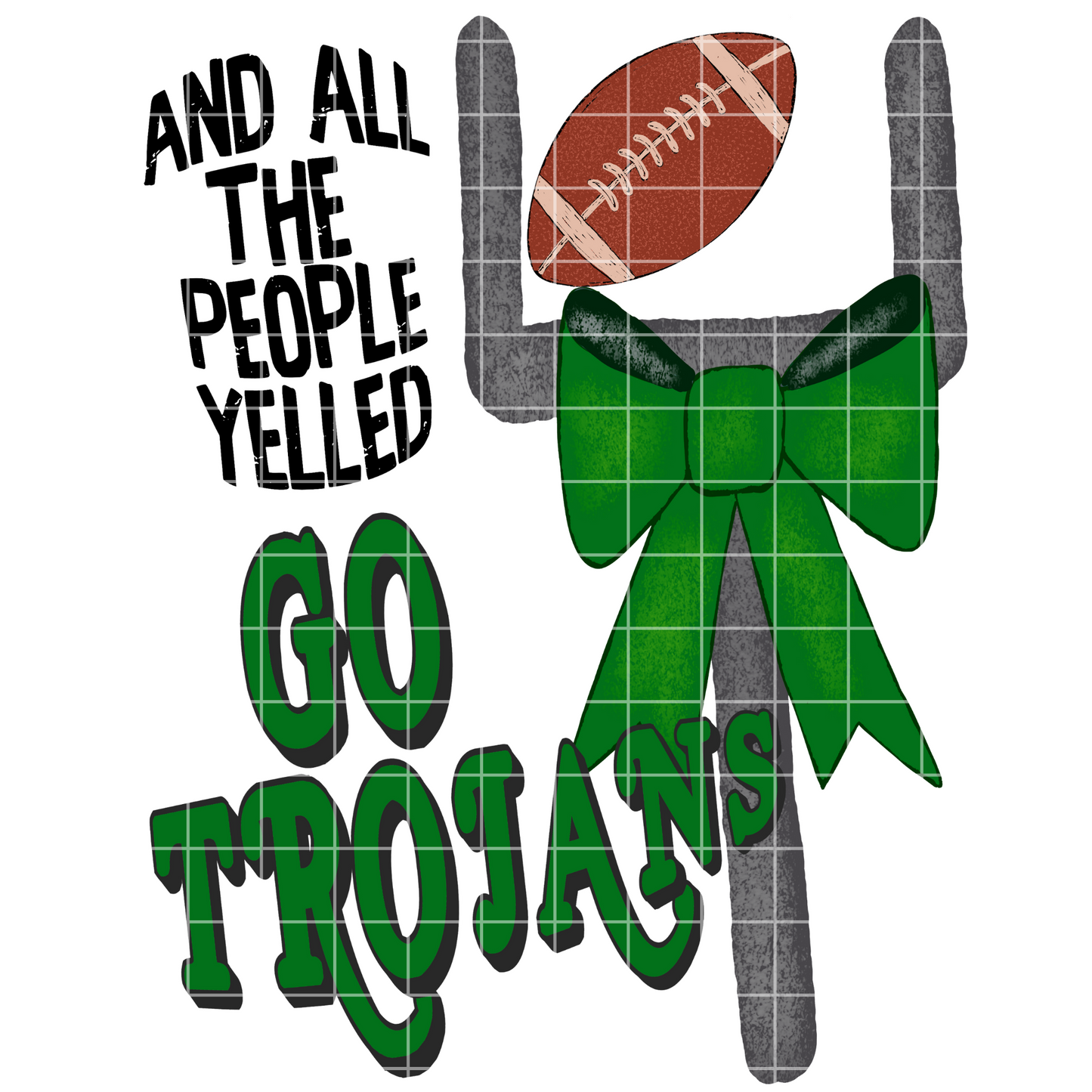 Green School Colors | Trojans Football PNG For Sublimation Or DTF | High Resolution Image May Be Enlarged Without Losing Image Quality