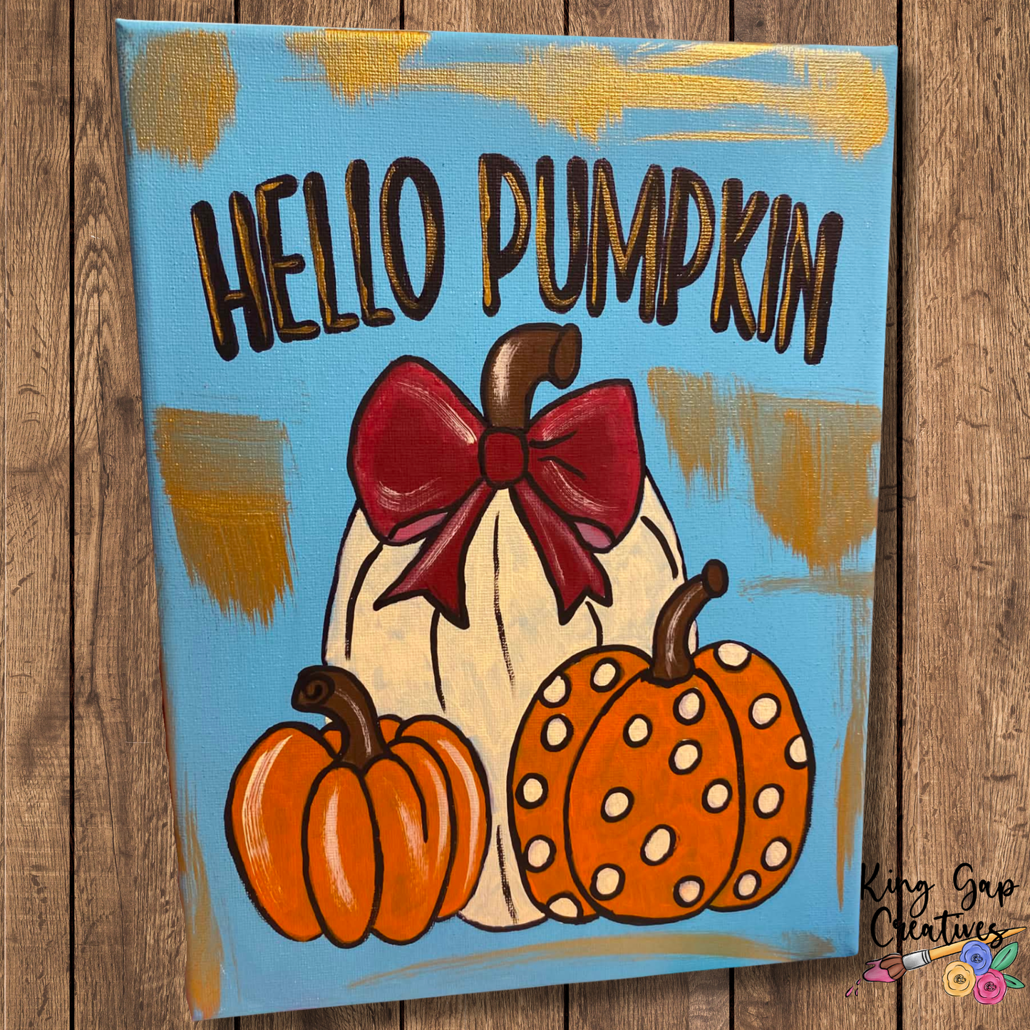 Hello Pumpkin Fall Door Hanger Template | Pumpkin Trio With Bow For Fall | Painting Template For Door Hanger Or Canvas Painting | Acrylic Painting For Beginners | Template Video And Instructions Included | Fall Craft Project