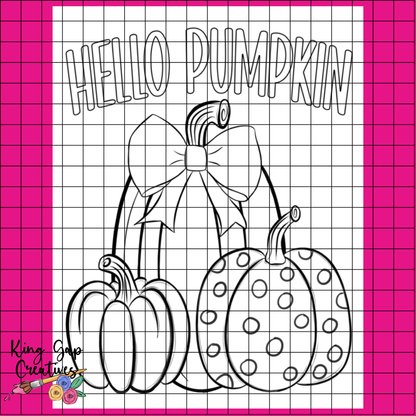 Hello Pumpkin Fall Door Hanger Template | Pumpkin Trio With Bow For Fall | Painting Template For Door Hanger Or Canvas Painting | Acrylic Painting For Beginners | Template Video And Instructions Included | Fall Craft Project