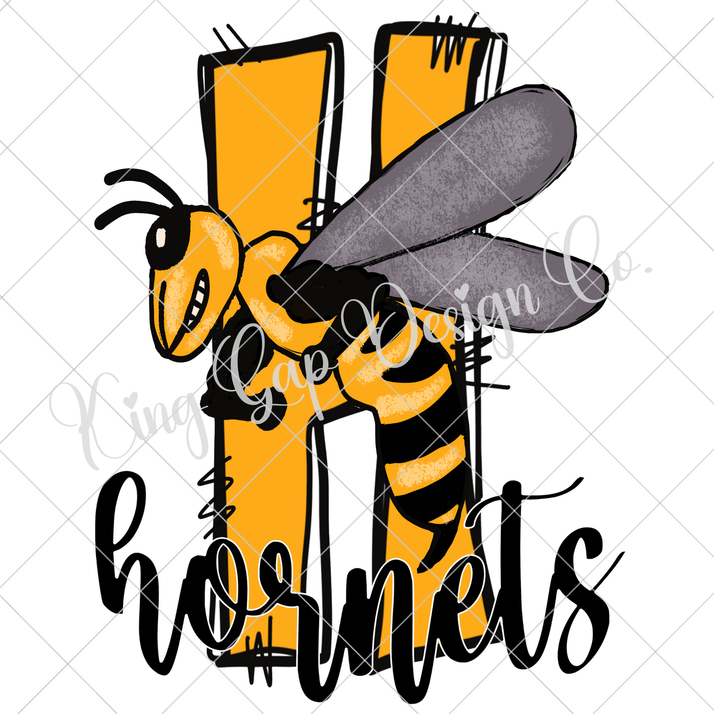 Hornets Doodle Letter PNG For Making Shirts, Tumbler, Mugs, Stickers, Sublimation And DTF |High Resolution, 300 DPI, Transparent Background