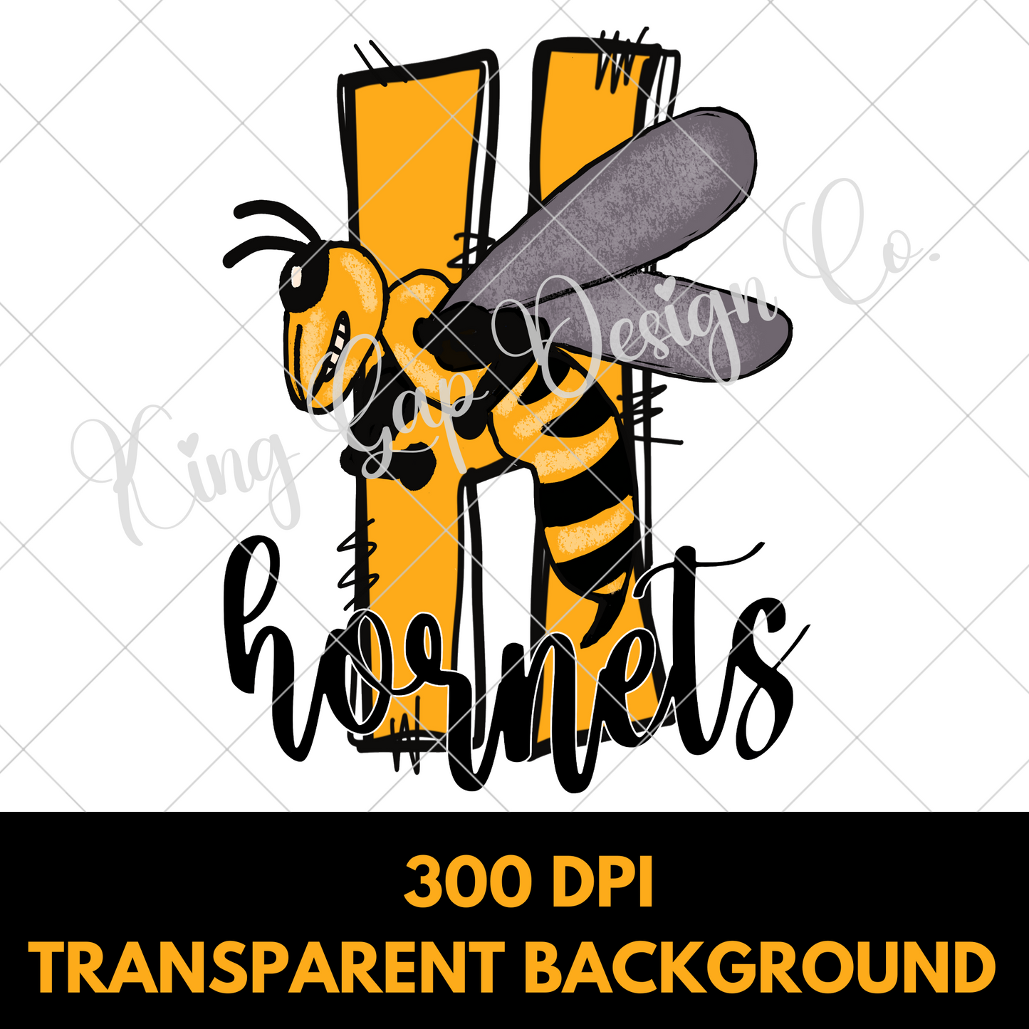 Hornets Doodle Letter PNG For Making Shirts, Tumbler, Mugs, Stickers, Sublimation And DTF |High Resolution, 300 DPI, Transparent Background