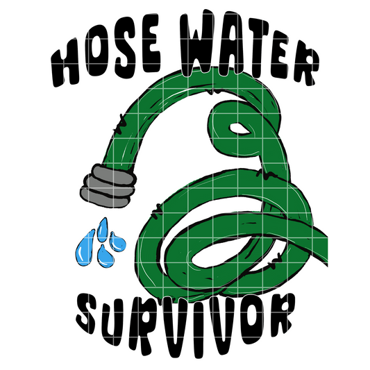 Hose Water Survivor Gen X Shirt Design | Funny Gen X PNG For Making T-Shirts, Mugs, Tumblers, Stickers | Great For Sublimation Or DTF | High Resolution, 300 DPI, Transparent Background
