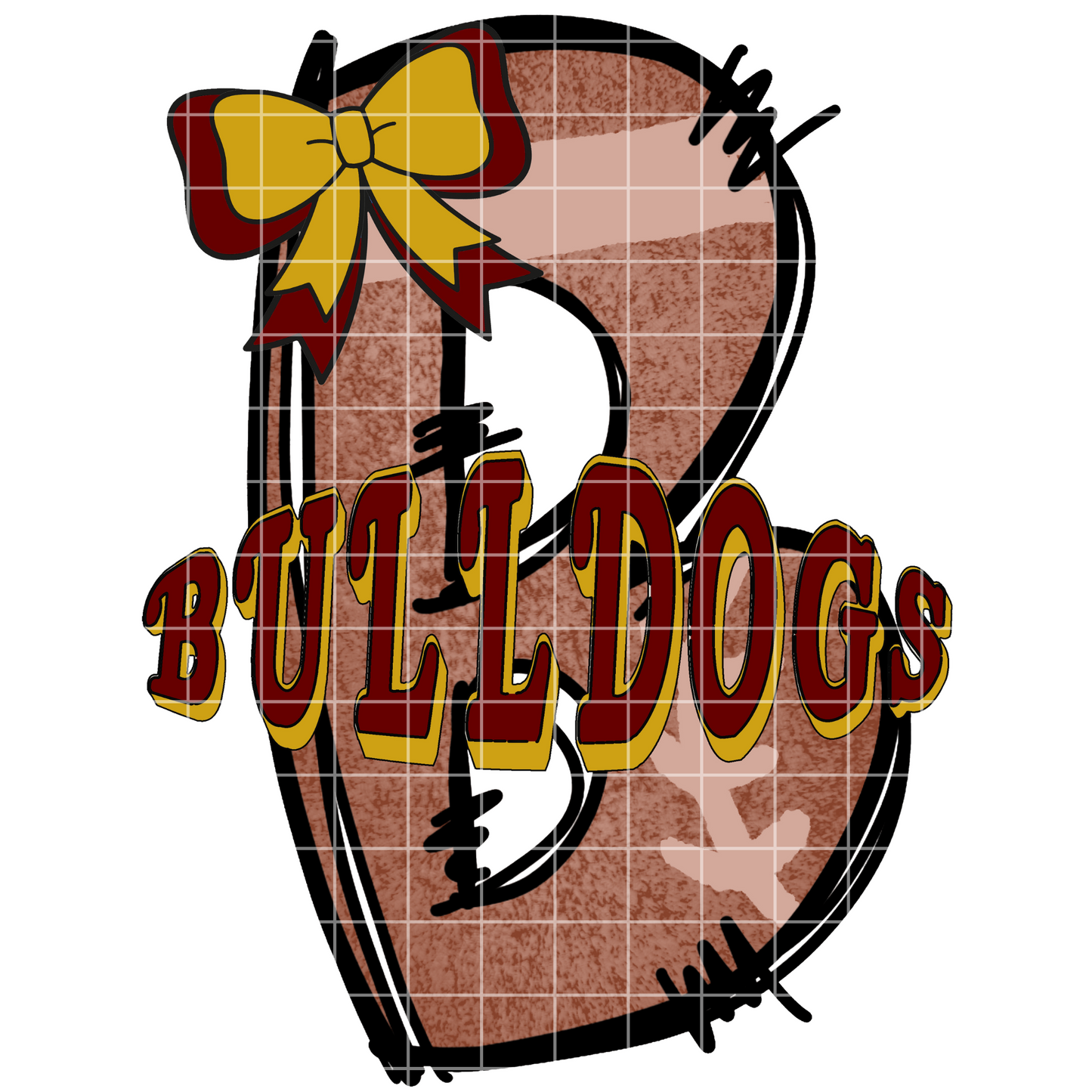 Maroon And Gold Bulldogs Football Sublimation PNG | Also Suitable For DTF, Stickers, Senior Scrap Book | 300 DPI, Transparent Background | Bulldogs Game Day