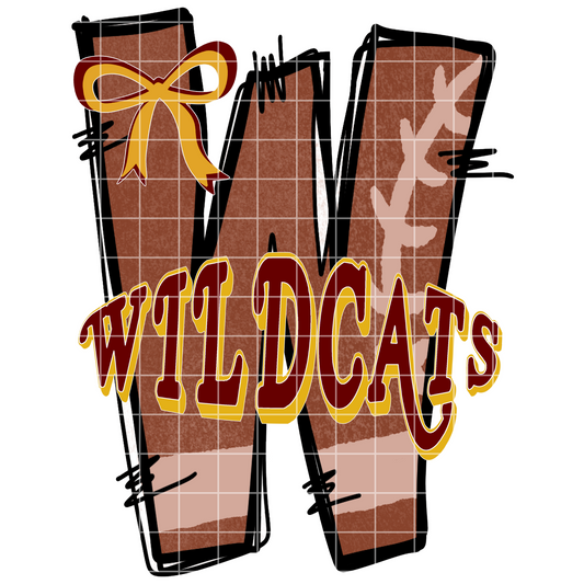 Wildcats Football PNG Image For Sublimation, Stickers, DTF | Maroon And Gold Wildcats | High Resolution, Transparent Background