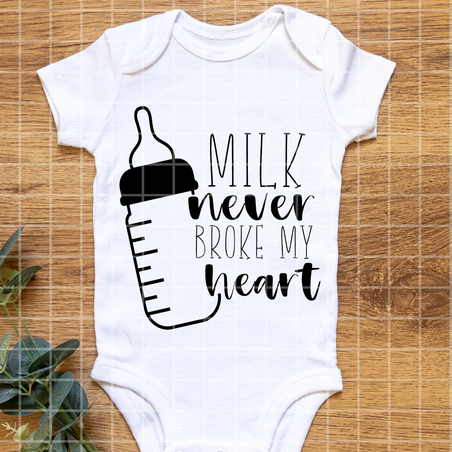 Funny Baby Shirt | Baby Gift Onesie PNG For Baby Boy | Milk Never Broke My Heart | Luke Combs | Baby Boy | Country Baby Onesie | Baby Shirt Design PNG