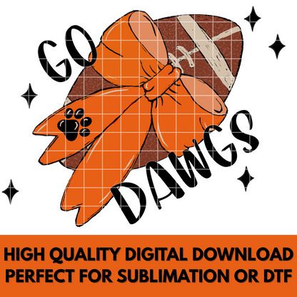 Go Dawgs Sublimation | Bulldog Football | Dawgs Game Day Shirt | Dawgs Tumbler Design| Dawgs Football Sticker For Bulldogs Fan| Football PNG