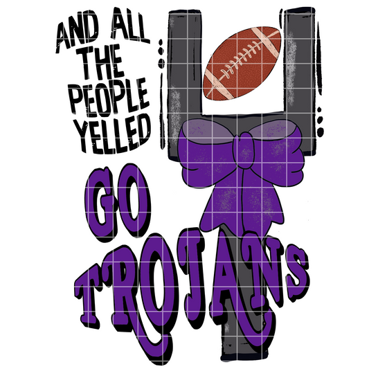 Purple Trojans Football Shirt For School With Purple School Colors | Suitable For Sublimation Or DTF | High Resolution Image May Be Enlarged