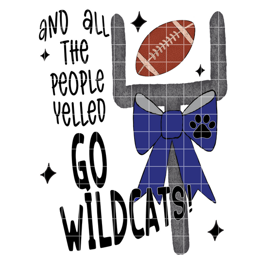 Royal Blue Wildcats Football PNG For Sublimation, DTF, Shirt Making, Stickers, Scrapbook, Tumbler, Mug, T-Shirt | 300 DPI Can Be Upsized Without Blurry