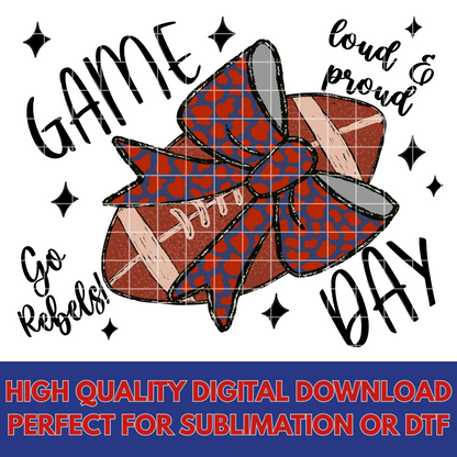 Rebels Football Sublimation PNG For Shirts, Mugs, Tumblers, Dishtowels | Rebels Game Day Shirt For Rebels Fan |Rebels DTF|Rebels Sticker PNG