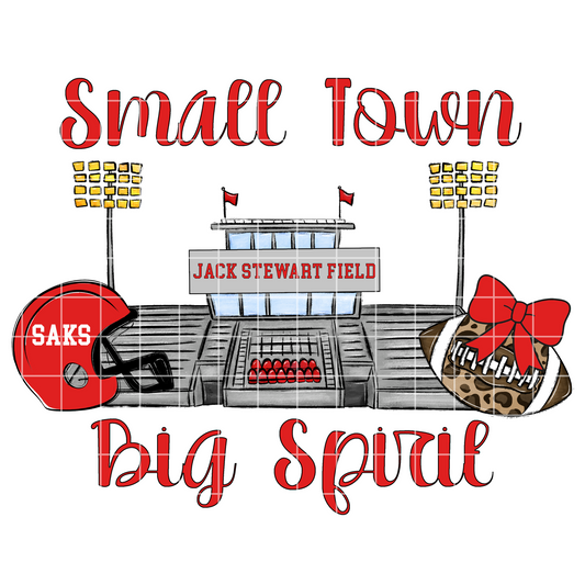 Saks Wildcats Football Sublimation | PNG With Jack Stewart Stadium For T-Shirts For Saks Football Fans | 300 DPI, Transparent Background