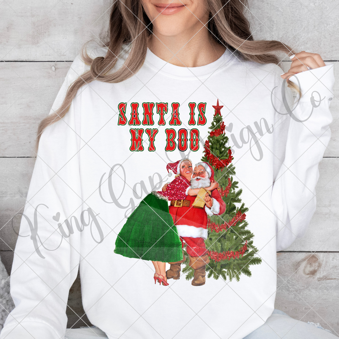 Santa Is My Boo PNG For Sublimation Or DTF | Make T-Shirts, Tumblers, Stickers, Mugs And More | 300 DPI, High Resolution May Be Upsized, Transparent Background