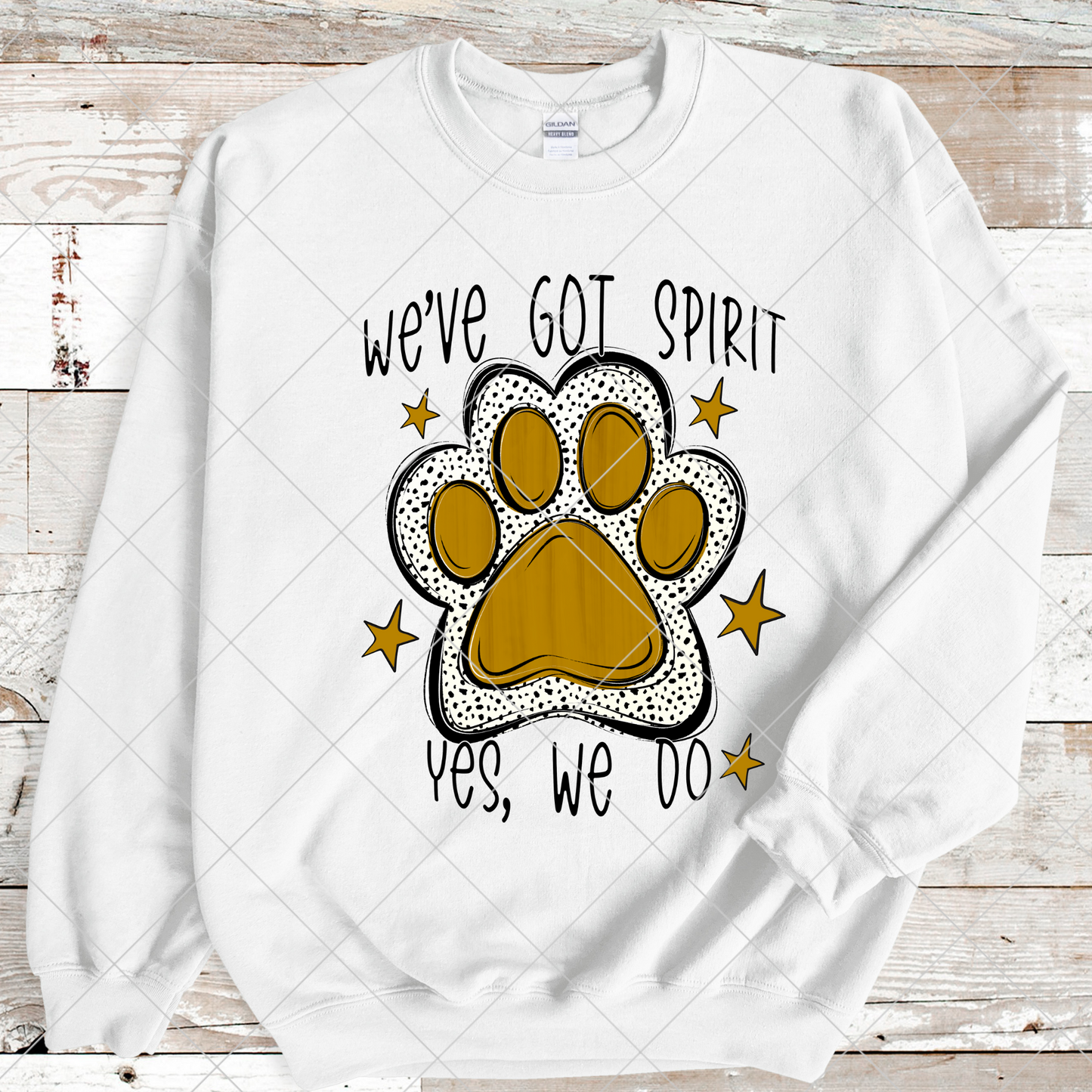 We've Got Spirit | Gold | Wildcats | Bearcats | Bobcats | Jaguars | Bulldogs | School Spirit For Sublimation Or DTF