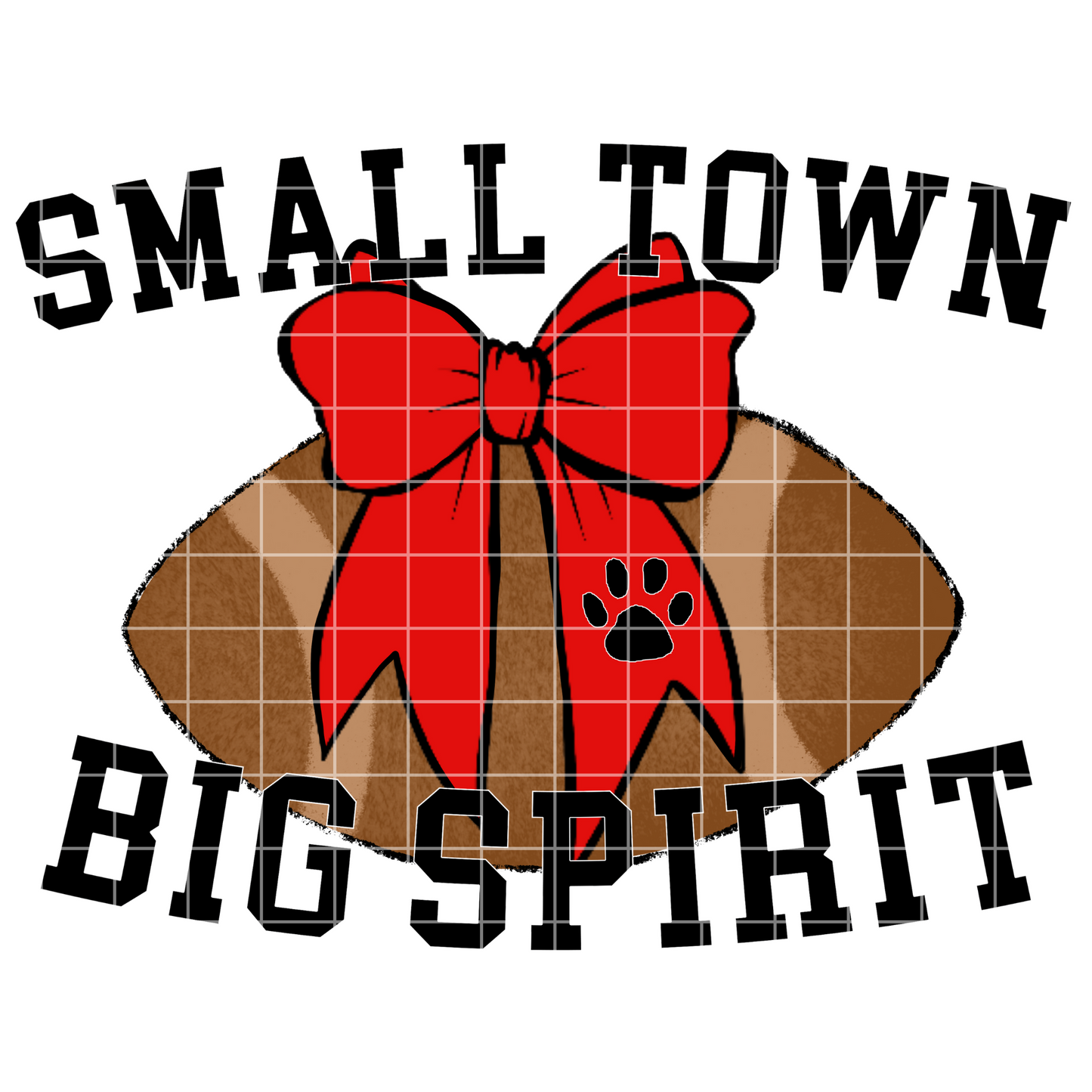 Small Town Big Spirit Football PNG For Sublimation Or DTF | Game Day Stickers, Tumblers, Mugs, T-Shirts | High Resolution
