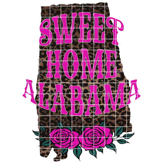 Sweet Home Alabama Shirt PNG | Leopard Print Alabama Shirt Design For Sublimation | Alabama Leopard Print Tumbler Design | Digital Download