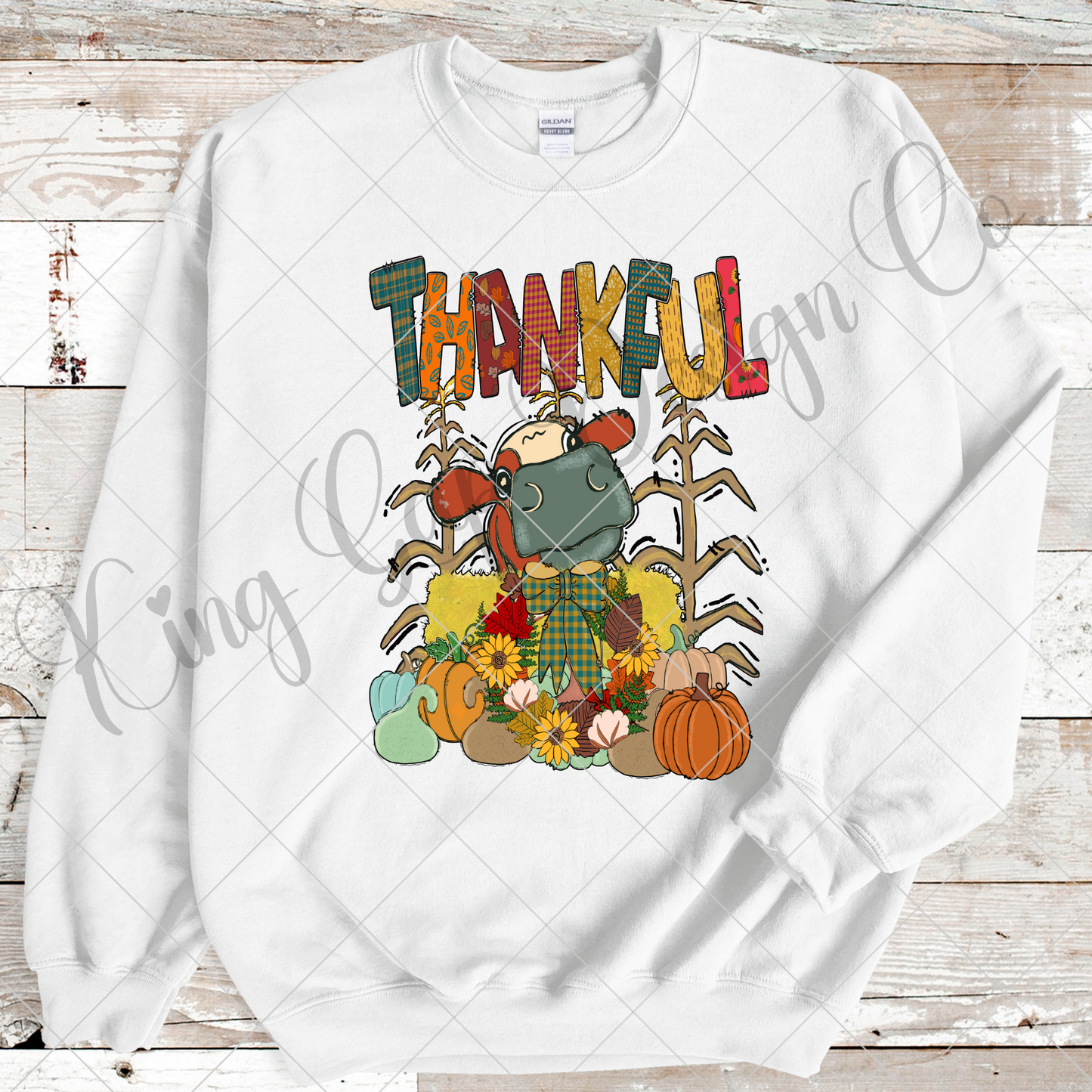 Thankful Heifer PNG For Making T-Shirts, Tumblers, Mugs, Wall Art, Stickers | DTF Or Sublimation | High Resolution, 300 DPI, Transparent Background