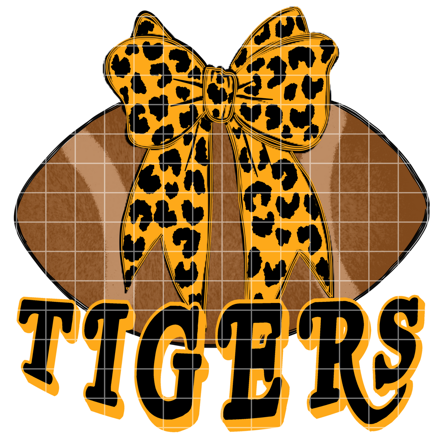 Tigers Football Sublimation PNG For High School With Black And Gold School Colors | High Resolution Image Will Not Blur Or Pixelate