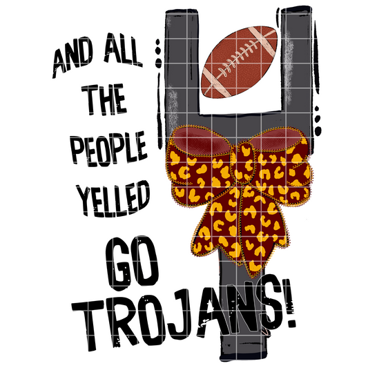 Maroon And Gold Trojans Football T-Shirt PNG For Sublimation Or DTF | 300 DPI With Transparent Background, May Be Enlarged Without Losing Image Quality