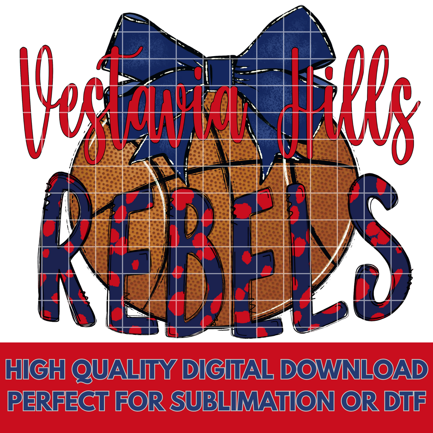 Vestavia Hills Basketball | Vestavia Hills Rebels Sublimation PNG For Making T-Shirts, Tumblers, Mugs, Stickers, DTF Transfers | Shirt For Rebels Fan | High Resolution
