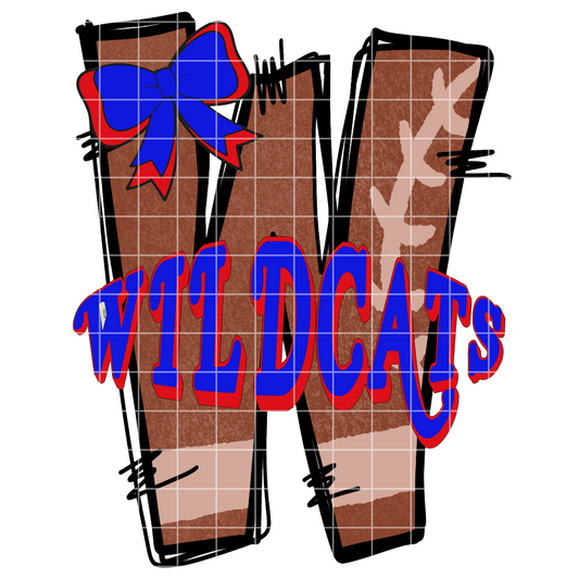 Red And Blue Wildcats Football Sublimation PNG For Making T-Shirts, Mugs, Tumblers | Sticker Making, DTF, Scrapbooks | 300 DPI, Transparent Background