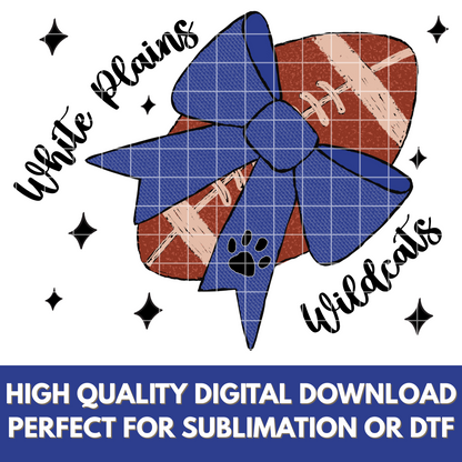 White Plains Wildcats Football Sublimation | Football Design For Wildcats Fans | 300 DPI, Transparent Background