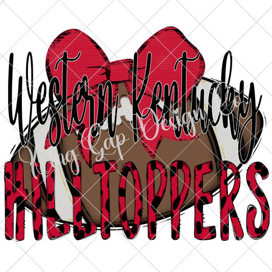 Western Kentucky Hilltoppers Football PNG For Making T-Shirts, Tumblers, Mugs, Stickers, Dishtowels, Scrapbooks And More | Use For Unlimited Physical Products Or POD | High Resolution, 300 DPI, Transparent Background