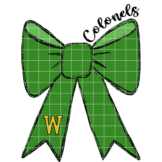 Woodlawn Colonels Football Sublimation | Green And Gold School Colors | PNG For T-Shirts, Tumblers, Cups, Stickers| 300 DPI, Transparent Background